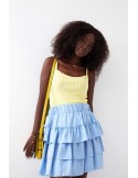 Smooth skirt with ruffles, blue 40130 - Online store - Boutique